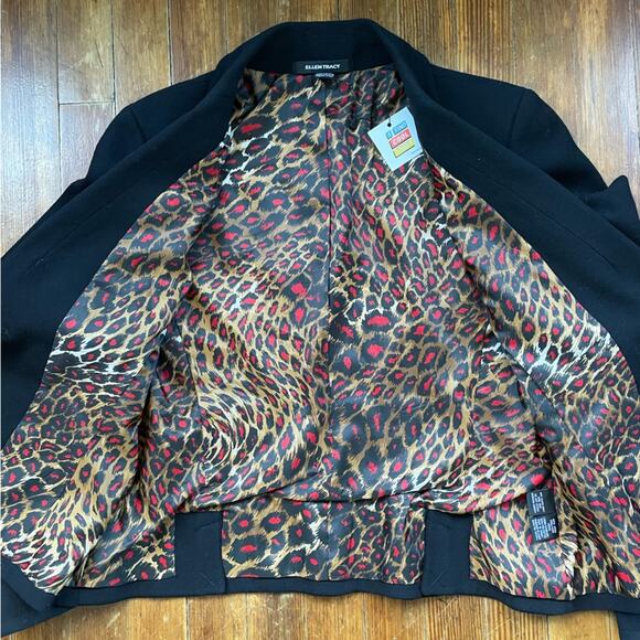 Ellen Tracy black wool blazer bell bottom sleeves button closure Women's Size M - Picture 5 of 9